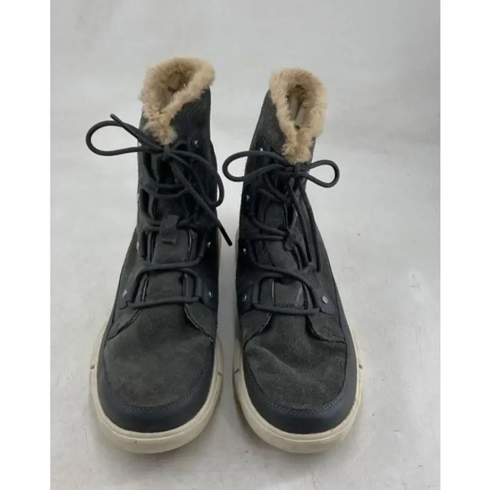 SOREL EXPLORER II Joan Waterproof Gray Suede Winter Boots Womens Size 10